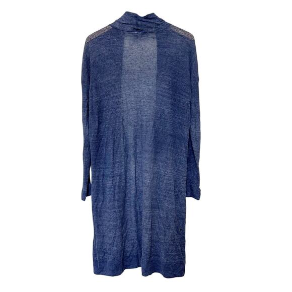 Vince Blue Linen Blend Longline Cardigan Sz XS - Picture 4 of 6